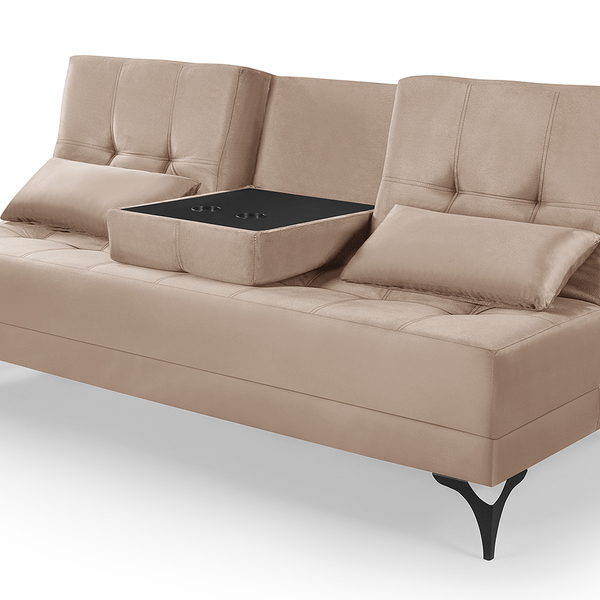 Sofá Cama Solteiro Colorado Reclinável 3 Posições Em Suede B