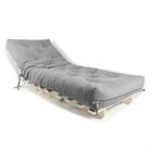 Sofa Cama Solteiro Futon Dobrável Cinza