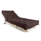Sofa Cama Solteiro Futon Dobrável Marrom