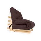 Sofa Cama Solteiro Futon Dobrável Marrom