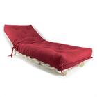 Sofa Cama Solteiro Futon Dobrável Vermelho