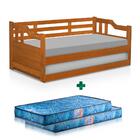 Sofá Cama Solteiro Madeira Maciça Com Auxiliar Imbuia Atraent