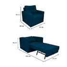 Sofá-cama Solteiro Marisol Suede Azul
