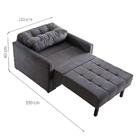 Sofá-cama Solteiro Murilo Uno Veludo Cinza