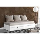 Sofá Cama Solteiro Puff C/ 2 Gavetas Branco - Conquista