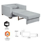 Sofa Cama Solteiro Sofia 1 Lugar 110cm Com Pés De Madeira Tal