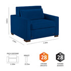 Sofa Cama Solteiro Sofia 1 Lugar 110cm Com Pés De Madeira Tal