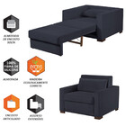 Sofa Cama Solteiro Sofia 1 Lugar 110cm Com Pés De Madeira Tal