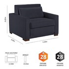 Sofa Cama Solteiro Sofia 1 Lugar 110cm Com Pés De Madeira Tal