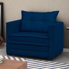 Sofá Cama Solteiro Suede Londres Azul