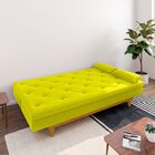 Sofá Cama Suede 3 Lugares Tokio Yescasa Amarelo