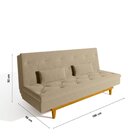 Sofá Cama Suede 3 Lugares Tokio Yescasa Bege