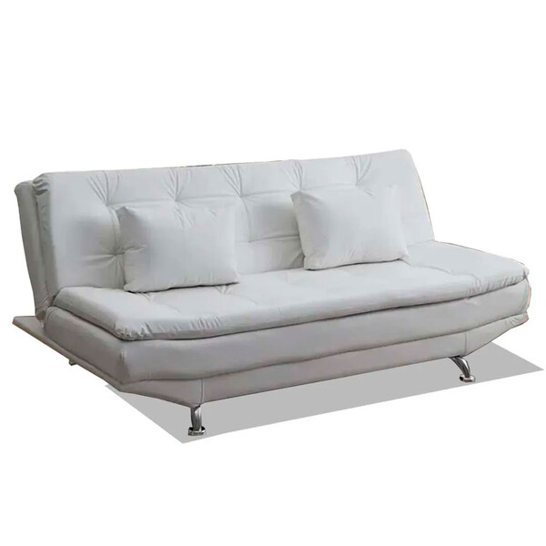 Sofá Cama Valencia 3 Lugares Reclinável Corano Branco Speciale Home