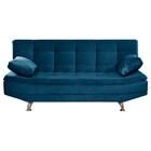 Sofá Cama Valencia 3 Lugares Reclinável Material Azul - Star