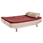 Sofá Cama Valencia 3 Lugares Reclinável Material Vinho Com Ma