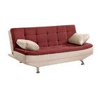 Sofá Cama Valencia 3 Lugares Reclinável Material Vinho Com Ma
