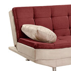 Sofá Cama Valencia 3 Lugares Reclinável Material Vinho Com Ma