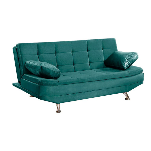 Sofá Cama Valencia 3 Lugares Reclinável Turquesa - Speciale H