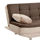 Sofá Cama Valencia 3 Lugares Reclinável Veludo Bege Marfim E