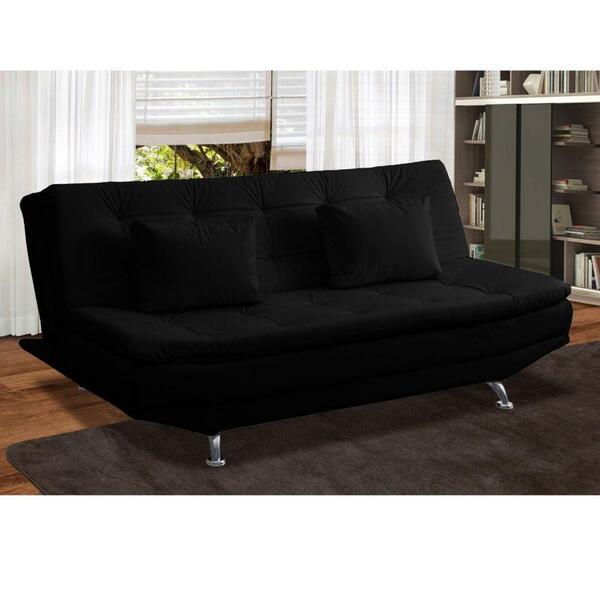 Sofá Cama Valencia Corano Preto Star Confort