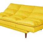 Sofá Cama Vancouver 3 Lugares Reclinável Suede Amarelo Império