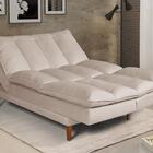 Sofá Cama Vancouver 3 Lugares Reclinável Suede Areia Império