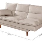 Sofá Cama Vancouver 3 Lugares Reclinável Suede Areia Império