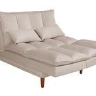 Sofá Cama Vancouver 3 Lugares Reclinável Suede Areia Império