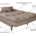 Sofá Cama Vancouver 3 Lugares Reclinável Suede Chocolate Impé