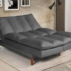 Sofá Cama Vancouver 3 Lugares Reclinável Suede Cinza Império