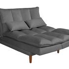 Sofá Cama Vancouver 3 Lugares Reclinável Suede Cinza Império