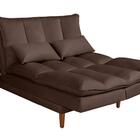 Sofá Cama Vancouver 3 Lugares Reclinável Suede Marrom Império
