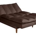 Sofá Cama Vancouver 3 Lugares Reclinável Suede Marrom Império