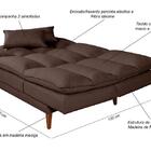 Sofá Cama Vancouver 3 Lugares Reclinável Suede Marrom Império