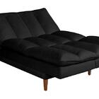 Sofá Cama Vancouver 3 Lugares Reclinável Suede Preto Império