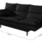 Sofá Cama Vancouver 3 Lugares Reclinável Suede Preto Império