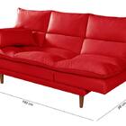 Sofá Cama Vancouver 3 Lugares Reclinável Suede Vermelho Impér