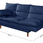 Sofá Cama Vancouver Com Banqueta Suede Reclinável Pés Madeira