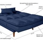 Sofá Cama Vancouver Com Banqueta Suede Reclinável Pés Madeira