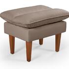 Sofá Cama Vancouver Com Banqueta Suede Reclinável Pés Madeira