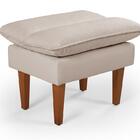 Sofá Cama Vancouver Com Banqueta Suede Reclinável Pés Madeira