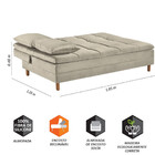Sofá Cama Vegas 185cm Pé De Madeira Talento Móveis