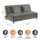 Sofá Cama Vegas 185cm Pé De Madeira Talento Móveis