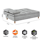 Sofá Cama Vegas Com 2 Puffs E Pé De Madeira Talento Móveis