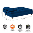 Sofá Cama Vegas Com 2 Puffs E Pé De Madeira Talento Móveis