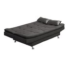 Sofá Cama Veludo 3 Lugares Com 2 Almofadas Salomé Veludo/cinza