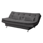Sofá Cama Veludo 3 Lugares Com 2 Almofadas Salomé Veludo/cinza