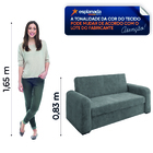 Sofá Cama Versátil 2 Lugares Veludo Selmer