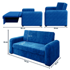 Sofá Cama Versátil 2 Lugares Veludo Selmer