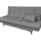 Sofá Cama Versátil Alumínio Linho Grafite Espuma D33 Império